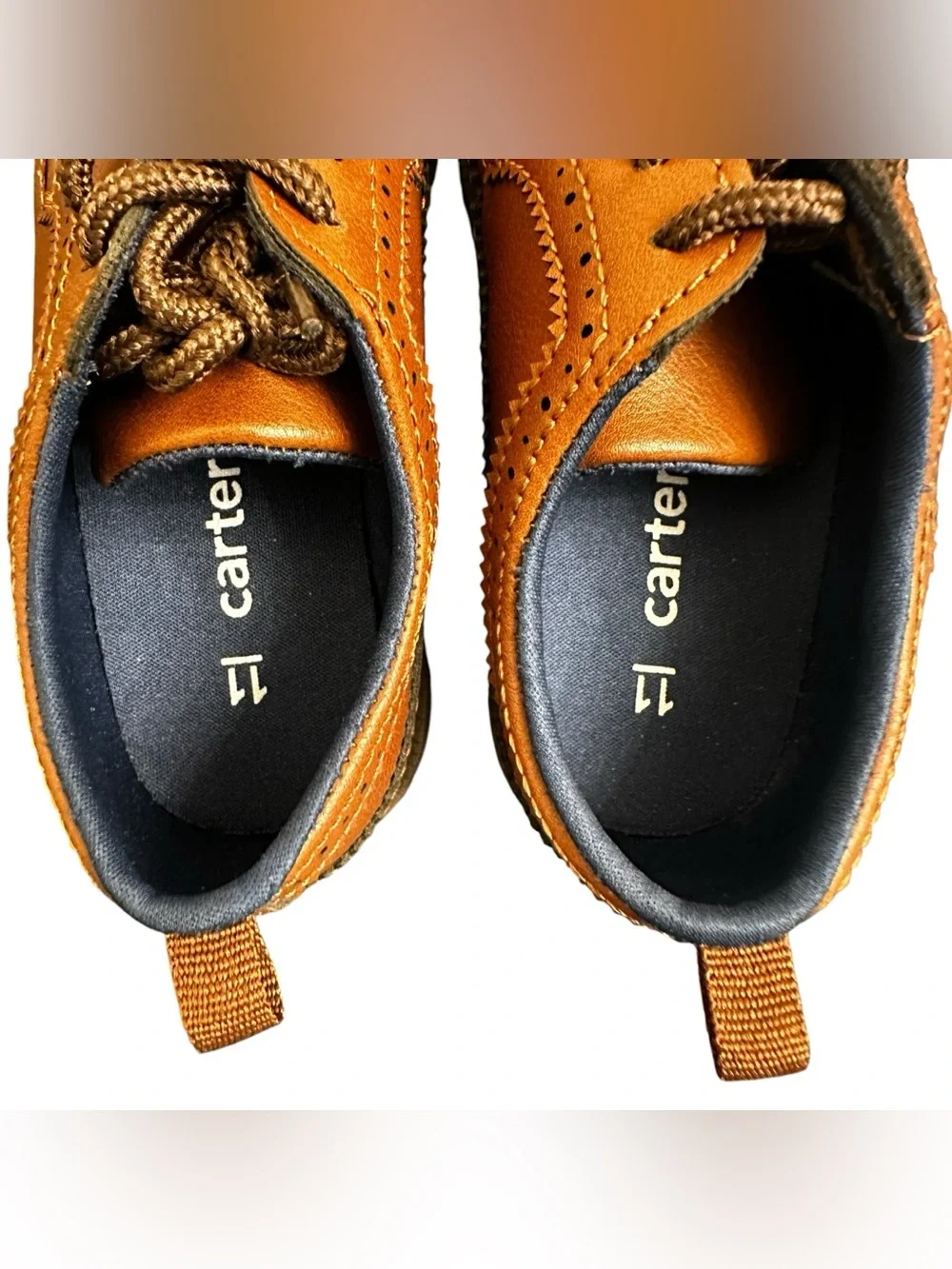Boys Classic Wingtip Leather Brogues - Tan